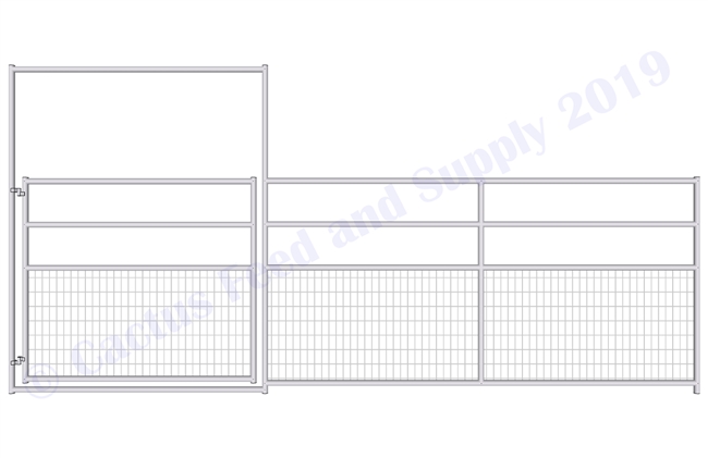 1-5/8" Horse Corral Foaling Gate Panel 4 Rail With Welded Wire:  16'W x 5'H