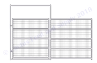 1-5/8" Horse Corral Gate 5 Rail With Welded Wire:  12'W x 6'H