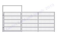 1-5/8" Horse Corral Gate 6 Rail With Welded Wire:  16'W x 6'H