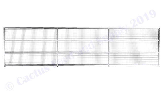1-5/8" Horse Corral Panel 4 Rail With Welded Wire:  24'W x 6'H