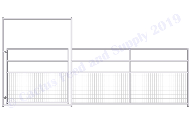 1-7/8" Horse Corral Foaling Gate Panel 4 Rail With Welded Wire:  16'W x 5'H