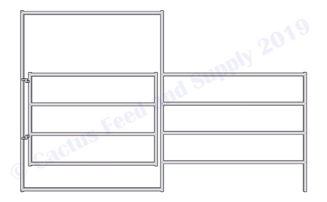 1-7/8"  Horse Corral Gate 4 Rail:  12'W x 5'H