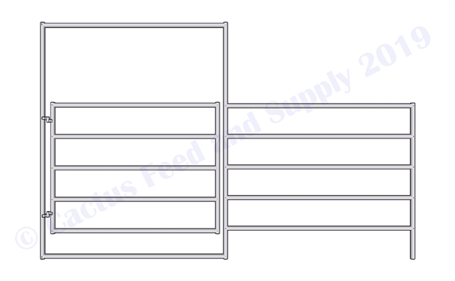 1-7/8"  Horse Corral Gate 5 Rail:  12'W x 5'H