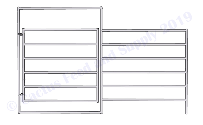 1-7/8"  Horse Corral Gate 6 Rail:  12'W x 6'H