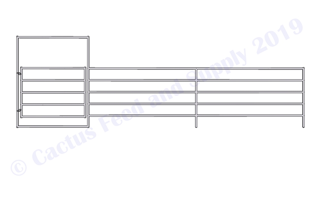 1-7/8"  Horse Corral Gate 5 Rail:  24'W x 5'H