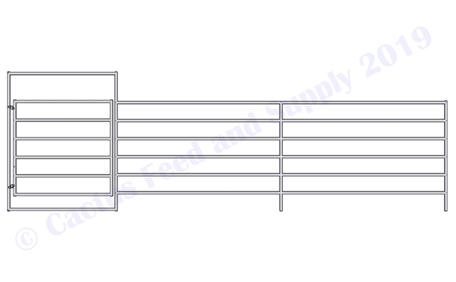 1-7/8"  Horse Corral Gate 6 Rail:  24'W x 6'H