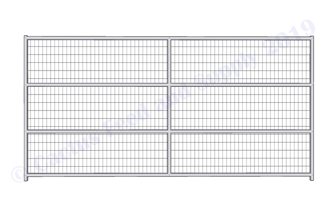 1-7/8"  Horse Corral Panel 4 Rail With Welded Wire:  12'W x 6'H