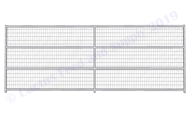 1-7/8"  Horse Corral Panel 4 Rail With Welded Wire:  16'W x 6'H