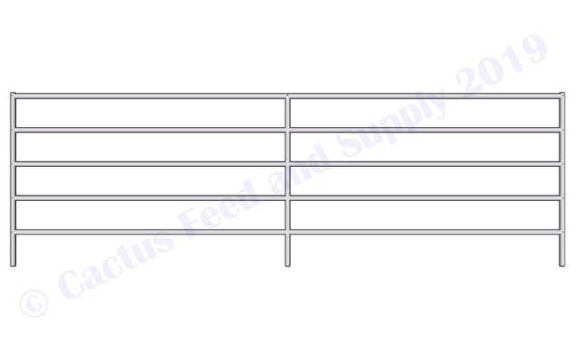 1-7/8"  Horse Corral Panel 5 Rail:  16'W x 5'H