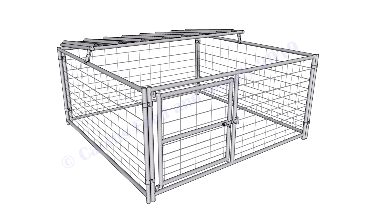 Cattle pen with canopy 10x15x10 cm