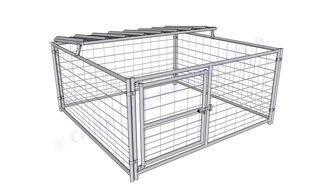 Hog Pen with Roof Shelter