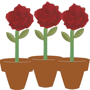 Ellison SureCut/Bigz Die - Rose Flower Pot