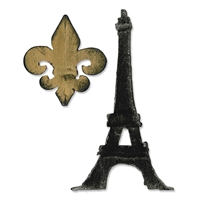 Sizzix Bigz Die - Fleur de Lis & Eiffel Tower by Tim Holtz SZ658556