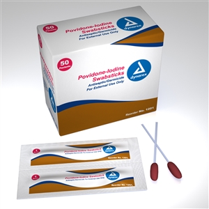 Povidone Iodine Swabsticks - 50 per pack