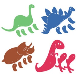 Ellison SureCut Die Set - Movable Dinosaurs (4 Die Set) - Large