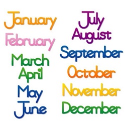Ellison SureCut Die Set - Words, Calendar Months (9 Die Set) - Double Cut