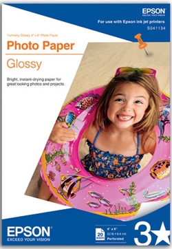Epson S041134 Photo Paper Glossy 4" x 6" 20 sheets