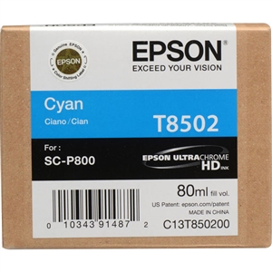 Epson T8502 80ml Cyan Ink for the SureColor P800