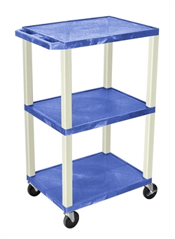 Blue Three Shelf Presentation Cart