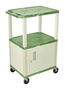 Light Green and Beige Multipurpose Cart with Cabinet