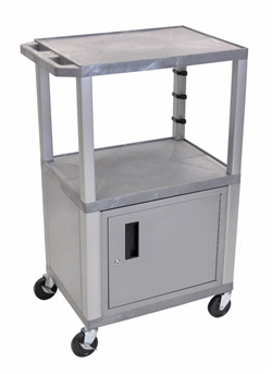 All Gray Utility Two Shelf with Cabinet Utility Cart