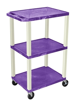 Purple and Beige Laminator Three Shelf Utility Cart