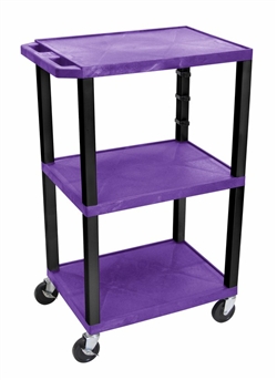 Purple and Black Laminator Three Shelf Utility Cart