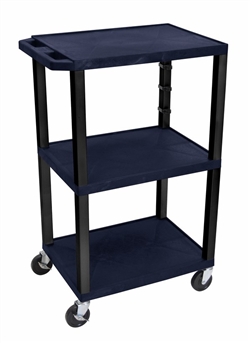 Navy Blue and Black Three Shelf Laminator Cart