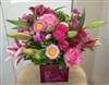 Hot Pink Garden Cube Bouquet