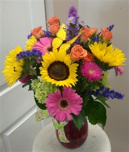 Sunflower Butterfly Bouquet