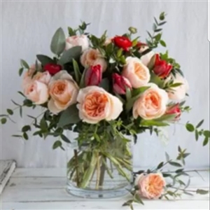 Peach Garden Rose Bouquet