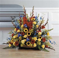 Fireside Basket with Sunflowers