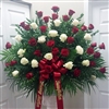 Red & White Rose End Basket