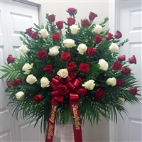 Red & White Rose End Basket