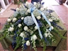 Blue & White Casket Spray