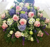 Violet Hydrangea Casket Spray