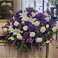 Passionate Purple Casket Spray