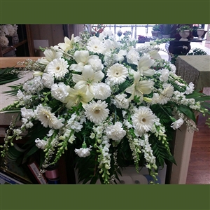 Gerbra Daisies & Lilies Casket Spray