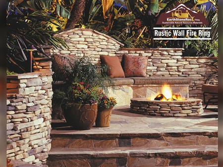 Rustic Wall Fire Ring - Tumbled