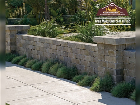 Gray - Moss - Charcoal Rustic Wall Stone  - Landscaping Bricks