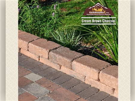 StoneWall II Olympic Series Pavers Cream - Brown - Charcoal  - Wall patio pavers