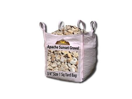 Apache Sunset Gravel Rock 3/4" Per Yard SuperEarth-Sack