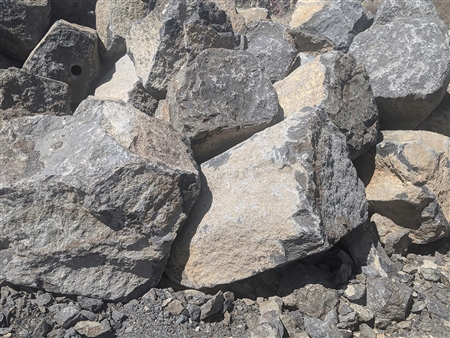 Black Crystal Basalt Boulders Rock 2'