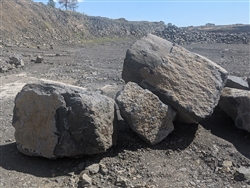Black Crystal Basalt Boulders 3' Per Ton