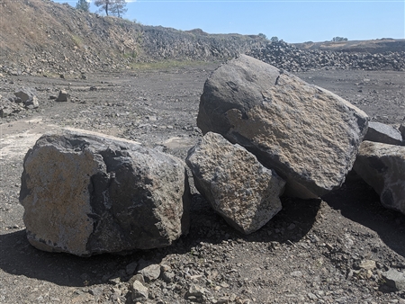 Black Crystal Basalt Boulders 4' Per Ton