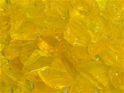 Yellow Tempered Fire Glass 3/8" - 1/2"