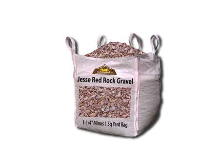Jesse Red Rock Gravel 1-1/4" Minus Per Yard - Landscape Materials