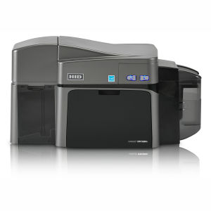 Fargo DTC1250e Dual-Sided Color ID Card Printer with Ethernet and Smart Card Encoder Graphic