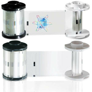 Fargo DTC1500/DTC4500/DTC4500e/HDP5000/HDP5600/HDP5000e PolyGuard Overlaminate, 0.6 mil - Orbit Hologram Graphic