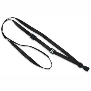 Brady Black Flat Braid Break-away Lanyard with Universal Slide Adapter and Nickel Plated Steel (NPS) Split Ring, 36" Length, 3/8" Width, Bag of 100, PIECED and SOLD in Full Bags Only Graphic